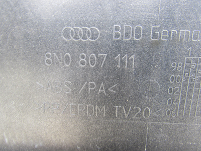 Audi TT Mk1 8N Front Bumper Cover w/ Grille Silver 8N080711114